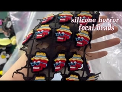 Perle focale de Halloween de crâne de silicone fait sur commande de potirons pour des keychains de stylos de DIY